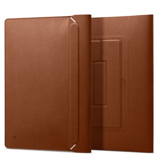 슈피겐 노트북 13 14 맥북 가죽 파우치 슬리브 발렌티누스S, 클래식브라운(AFA06422), 1개