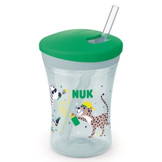 NUK 攜帶式吸管水杯, 230ml, 1個, 綠色