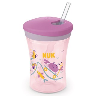 NUK 攜帶式吸管水杯, 230ml, 1個, 紫色