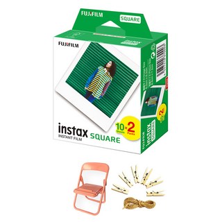 FUJIFILM 富士 instax Instax方形底片 20張 + 相片椅 + 相片線組, 單一商品, 1套