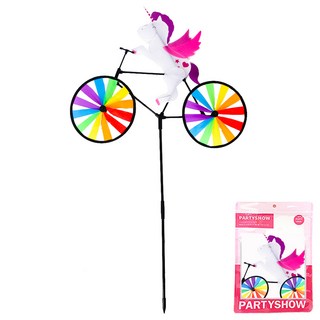 PARTYSHOW 庭院用風車 騎單車的獨角獸, 1個, 混合顏色
