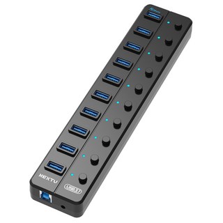 NEXT NextU 10口Uuzen獨立交換器多口電源USB集線器710U3, 混合色, 1個