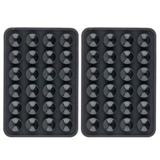 Goospery 粉彩吸附式矽膠黏貼墊, 黑色, 2個