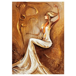 알로데 골드 빛 신사 숙녀 벽 장식 DIY 보석십자수 키트 40 x 60 cm 라운드, NO 01, 1세트