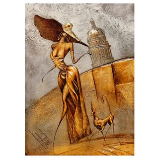 알로데 골드 빛 신사 숙녀 벽 장식 DIY 보석십자수 키트 70 x 90 cm 라운드, NO 06, 1세트