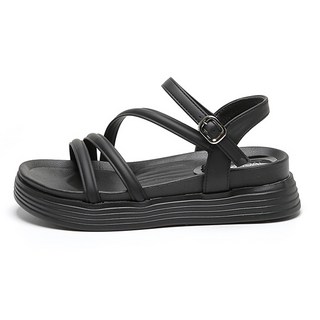 JACK&JILL 女性涼感綁帶緩震涼鞋 JB4345, 235, 黑色