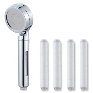 퓨어수 히든 필터 샤워기 + 리필필터 4p 세트, 1개, 크롬(샤워기)