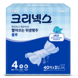크리넥스 빨아쓰는 위생행주 블루, 40매, 3개