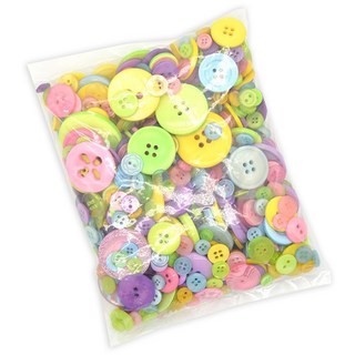 907cc 可愛豆豆圓形DIY材料鈕扣組 尺寸隨機出貨, 馬卡龍混合色, 1套
