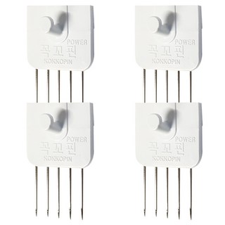 꼭꼬핀 국내 제조 파워 일자형 4p, 화이트, 1개