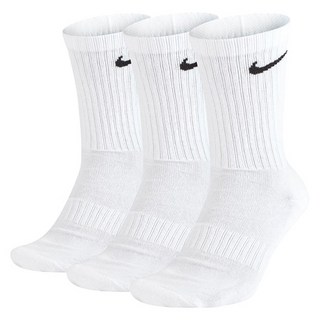 NIKE 耐吉 Swoosh 氣墊時尚襪 3雙組, 白色