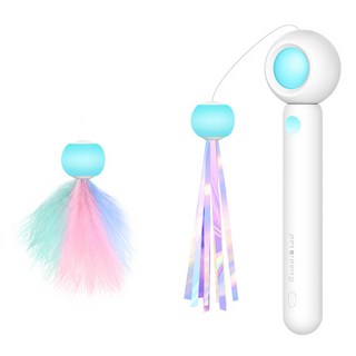 Gato 貓咪溜溜球釣竿玩具, 藍色, 1個