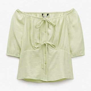 MIXXO 一字領綁帶雪紡衫