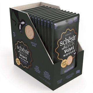 스케지어 성묘용 쉐지애 애프터다크 벨벳무스 닭&오리 고양이 주식 파우치, 닭, 80g, 12개