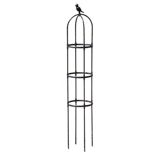 HorTus Garden Obelisk鳥形裝飾玫瑰花拱門 藤蔓植物支架 黑色 NO812, 1個