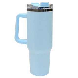 Yoitch Lake大容量不鏽鋼手把保溫杯, 1個, 1.2L, 天藍色