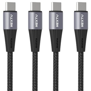 NEXT USB Type-C轉Type-C 數據高速充電短線 60W, 30cm, 黑色, 2個