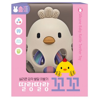 矽膠感官發展固齒器 搖鈴咕咕雞, 不適用, 藍兔