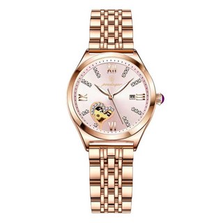 포에다가르 여성용 럭셔리 방수 캘린더 쿼츠 메탈 손목시계