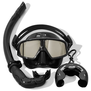 It's Life 雙鏡片自由潛水浮潛面鏡組, 黑色