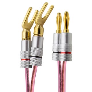 soltop 韓國製馬蹄形香蕉插頭30C喇叭線, SOLTOP-408(10m), 粉紅色, 1個