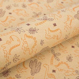 Good given 寶寶恐龍紙捲包裝紙, 1個, 牛皮棕色