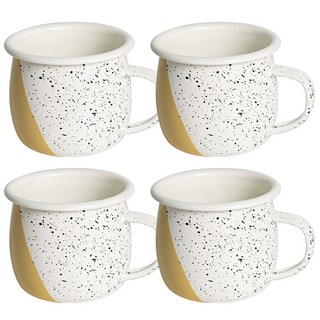 Ardin France Essential琺瑯馬克杯 400ml, 4個, 薩凡納黃