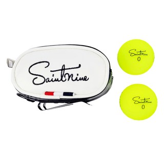 Saintnine 雙拉鍊球標球袋 + Misty高爾夫球2入組, 隨機出貨, 1套