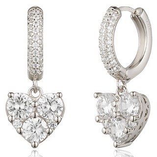 Elle Accessories 女款14K心形密鑲寶石耳環 ELGPEE474