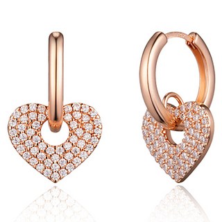 Elle Accessories 女士 14K包金 Amor 愛心耳環 ELGPEE473