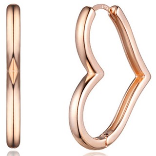 Elle Accessories 女款14K愛心造型圈形耳環 ELGPEE476