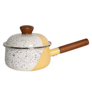 Ardin France 感應爐適用基礎琺瑯單柄湯鍋, 1個, 黃色, 18cm