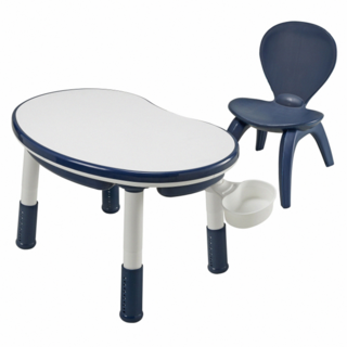 CHING-CHING 親親 可升降積木遊戲多功能桌椅組 藍色+白色 兒童學習桌 遊戲桌 塑膠材質