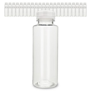 mir 優質PET透明塑膠瓶 350ml, 44個, 瓶子+白色蓋子