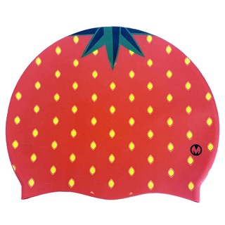 Moa Sports 水果雙面矽膠泳帽, 草莓, 1個