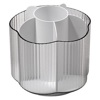 Khohimo 360度旋轉式多功能筆筒 4W210, 1個, 透明白色