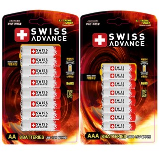 Swiss Advance AA電池 8入 + AAA電池 8入 套組, 1套