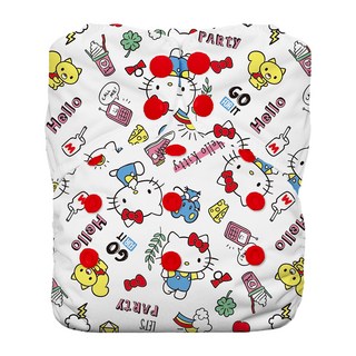 THiRSTiES AIO壓扣一體式布尿布 SANRIO聯名款 OS(4-18kg) 100%有機棉, Hello Kitty My Friends, 1件