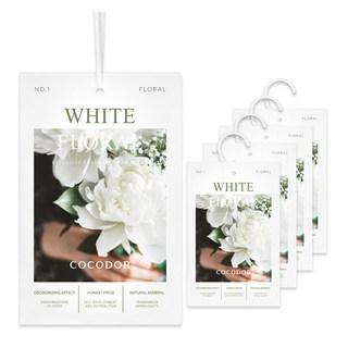 코코도르 퍼퓸 샤쉐 옷장 방향제 본품 L, 20g, 5개, 화이트플로랄