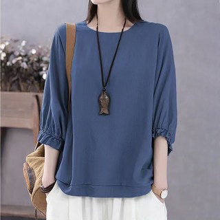 ATTERLIC 女款大尺碼蝙蝠袖寬鬆版束口袖T恤 14260