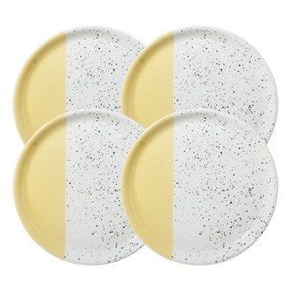 Ardin France Essential 圓形晚餐牛排盤, Savanna 黃色, 4個