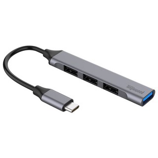 Tanglewood Essential 5Gbps TYPE C 轉 USB 3.1 4埠一體式輕薄多功能集線器 TW-HB01-T4A4, 灰色