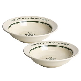 TINY BLANC 字母印花農夫市集沙拉碗 17.5cm, 字母印花, 2個