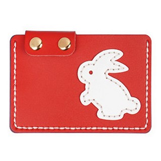 탑피아 가죽공예 DIY 카드 동전지갑, 1개, 중국 홍옥토끼