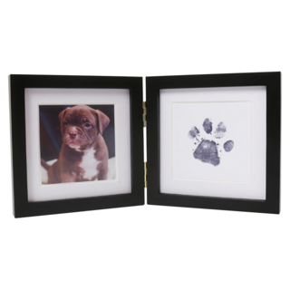 Time Leisure 寵物毛孩不沾墨印泥拓印紀念相框/成長彌月禮 方框 0.5kg, 29 x 14.5cm, 黑色, 1個