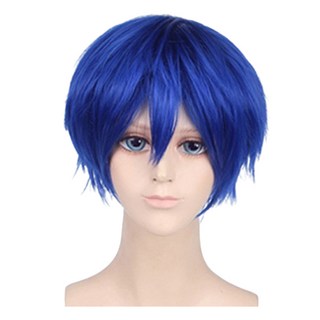 daysoy 短版層次角色扮演假髮, 藍色, 1個