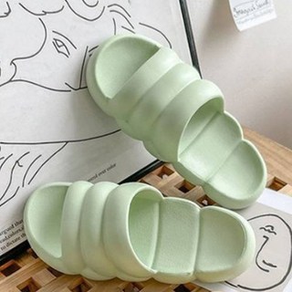 EVER HOUSE 柔軟舒適螺殼餅乾客廳拖鞋, 1個, 綠色