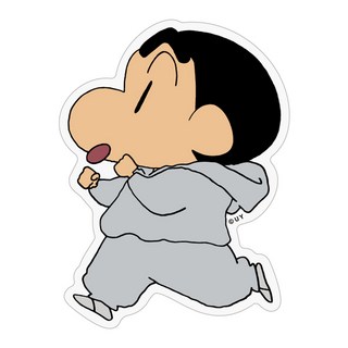 蠟筆小新 粉彩棋盤格 壓克力手機支架 跑步小新, 1個