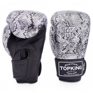 TopKingBoxing Super Snake 拳擊手套, 1套, 黑色+銀色