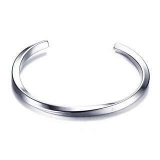 BEOURGUEST 男士鈦金屬扭轉開口手環